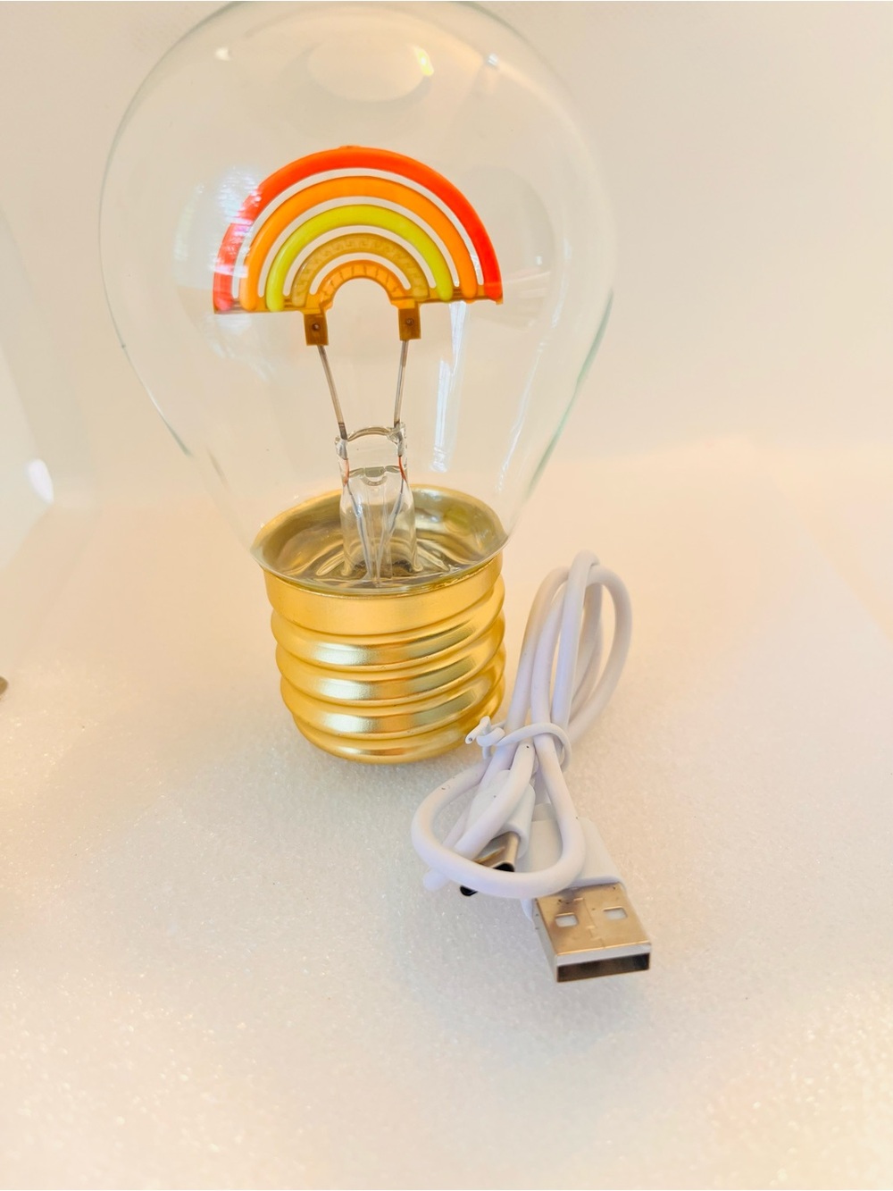 Rainbow Night Light Bulb  - Gold Base - Picture 5 of 7